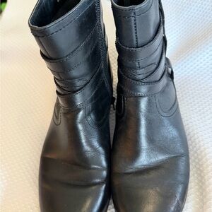 Clarks Black Leather Ankle Boots